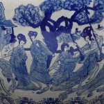 Oriental Furniture 16 in. Blue and White Porcelain Fishbowl Jardiniere thumbnail 3