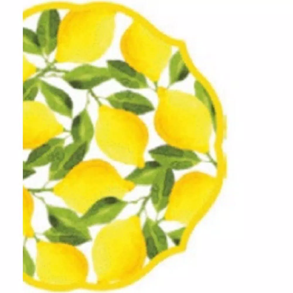 Sugar Plum Party SugarPlum Lemons 16-Piece Paper Dinner Plate Set, 10.25 inch Round