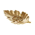 Home Decorators Collection Gold Ceramic Decorative Leaf Tray thumbnail 7