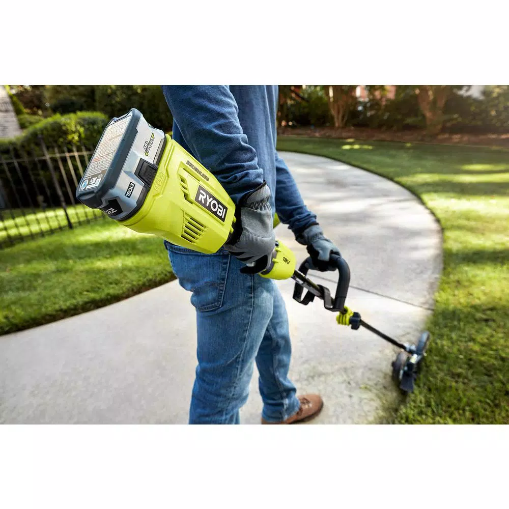 RYOBI ONE+ 18V Brushless String Trimmer and 10 in. Pole Saw Attachment Kit with 4 Ah Battery and Charger