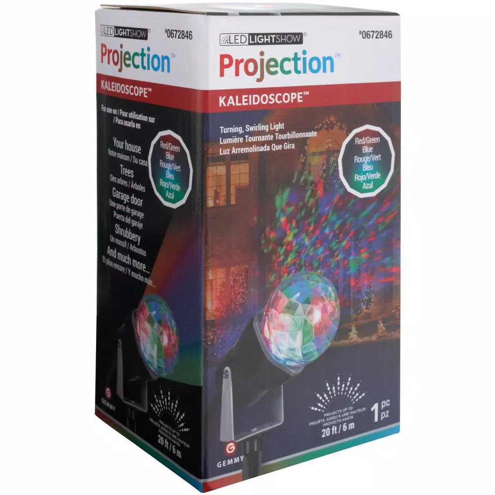 LightShow RGB Multi-Color LED Light Projection Outdoor Holiday Projector with Ground Stake
