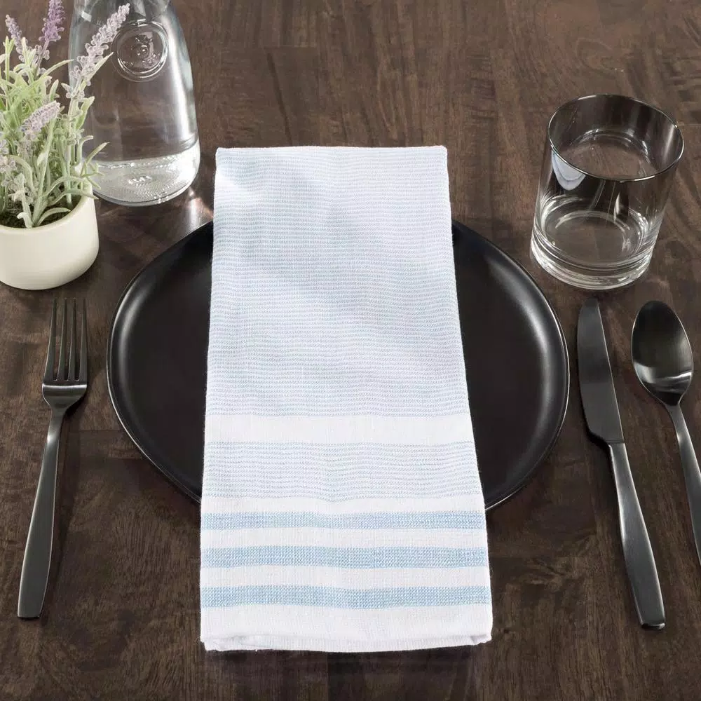 Unbranded Weymouth Home 8-Pack 100% Cotton Striped Kitchen Hand Towels