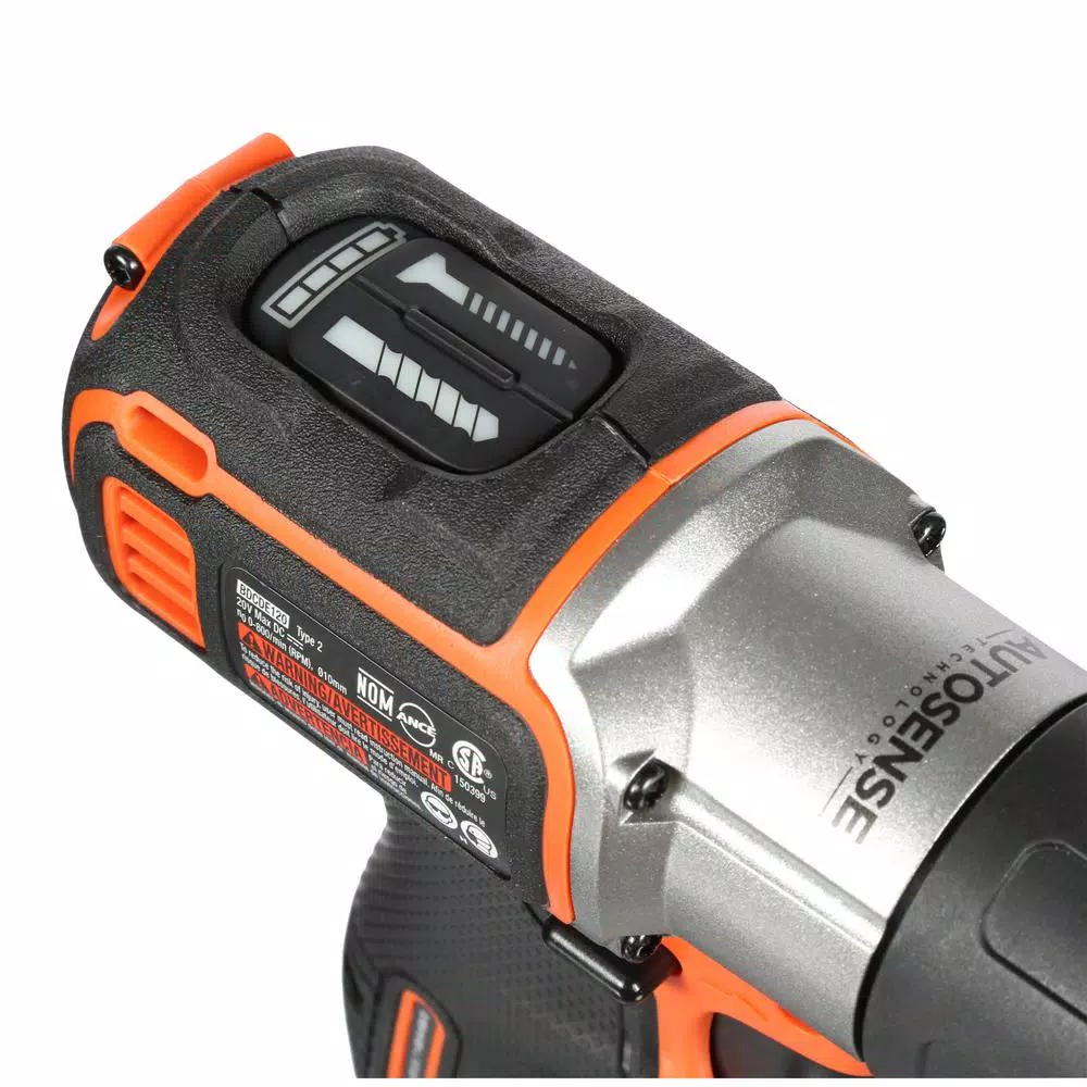 BLACK+DECKER 20V MAX Cordless Drill/Driver with Autosense Technology, 1.5 Ah Battery and Charger