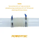 POWERTEC 2-1/2 in. x 36 in. Clear Rigid PVC Dust Collection Pipe thumbnail 4