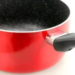 Oster Merrion 2.5 qt. Aluminum Nonstick Saucepan with Glass Lid, Red thumbnail 3