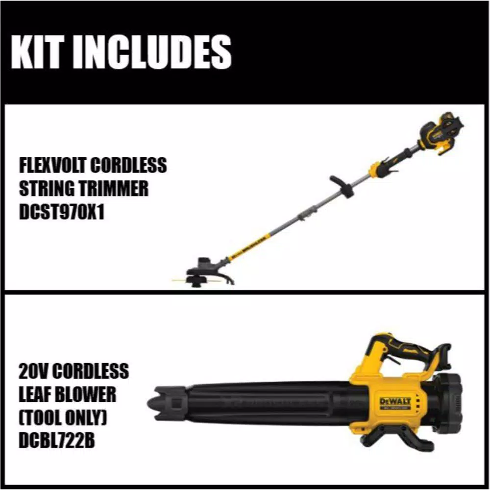 DEWALT 60V MAX FLEXVOLT Brushless 15 in. Cordless String Trimmer with Bonus Handheld Blower Kit