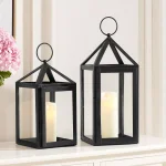 Home Decorators Collection Black Metal Candle Lanterns, Set of 2 thumbnail 3