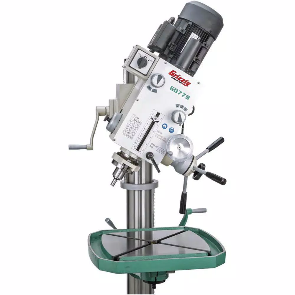 Grizzly Industrial Heavy-Duty Floor Model Gearhead Drill Press with 2 HP Motor, 220V