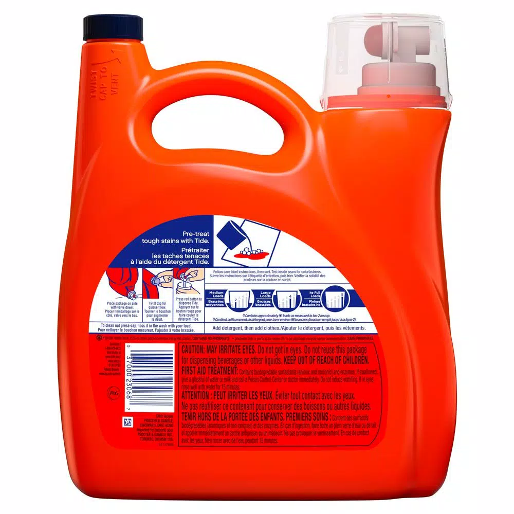 Tide Original Scent HE Liquid Laundry Detergent, 150 oz (96 Loads)