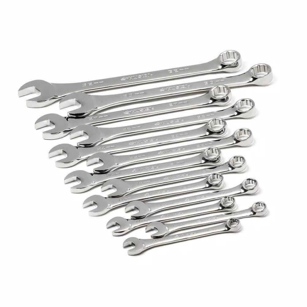 Husky 41-Piece Metric and SAE Combination Wrench Set, Extra-Large Industrial Sizes