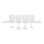 Mind Reader Clear Acrylic 8-Wine Glass Holder with Built-In Handles - 19 in. Oval Serving Tray thumbnail 1