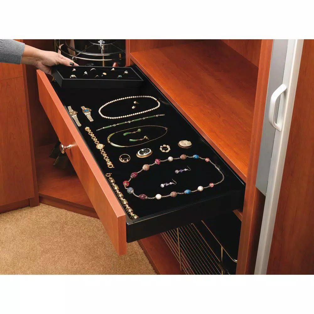 Rev-A-Shelf Black Velvet Ring Organizer for Jewelry Drawers