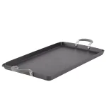 Circulon Elementum Hard-Anodized Nonstick Double Burner Griddle, 10 x 18-Inch, Oyster Gray thumbnail 1