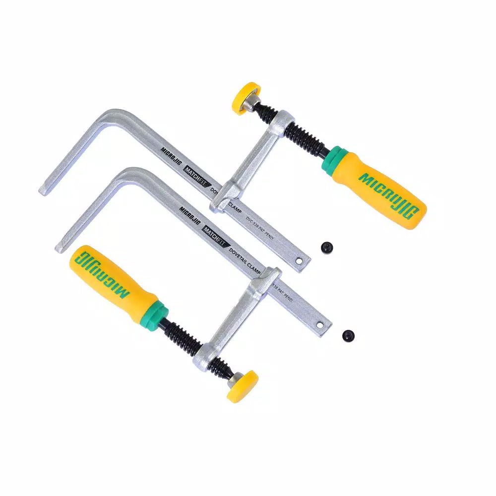 MICROJIG MATCHFIT Dovetail Clamps (2-Pack) for 1/2 in. 14° Dovetail Joints
