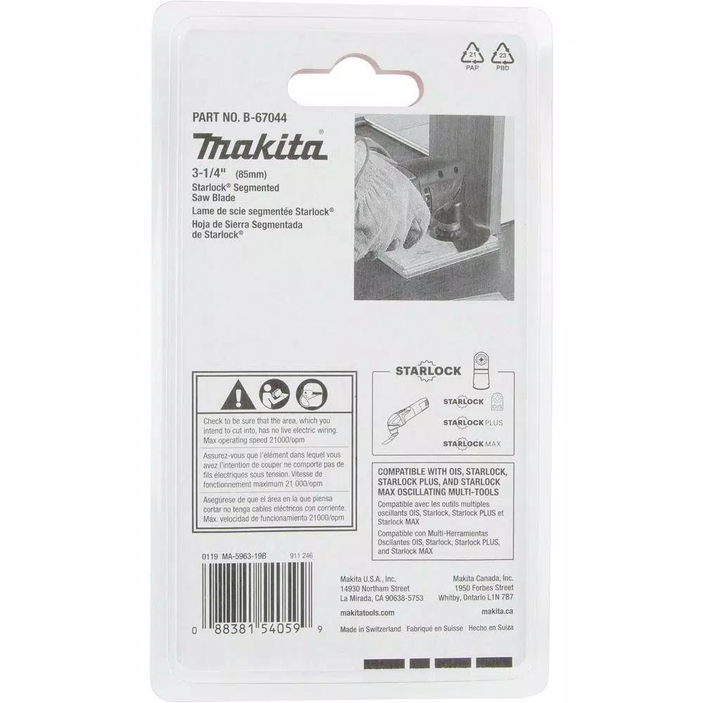 Makita 3-1/4 in. Starlock Segmented Oscillating Multi-Tool Saw Blade