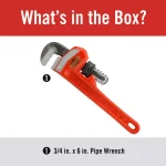 RIDGID 6 in. Heavy-Duty Straight Pipe Wrench, Red thumbnail 2