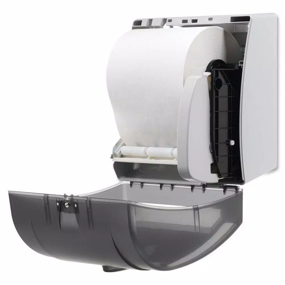 Georgia-Pacific Translucent Smoke Push Paddle Non-Perforated Roll Paper Towel Dispenser