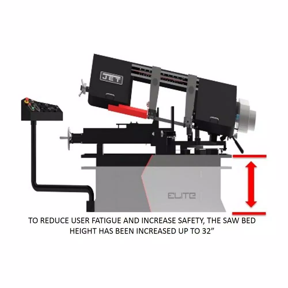 Jet 8 in. x 13 in. 1-1/2 HP Variable Speed Metalworking Bandsaw, 115V/230V