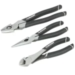 Husky 3-Piece High-Leverage Pliers Set - Diagonal, Long Nose, and Linesman Pliers thumbnail 9