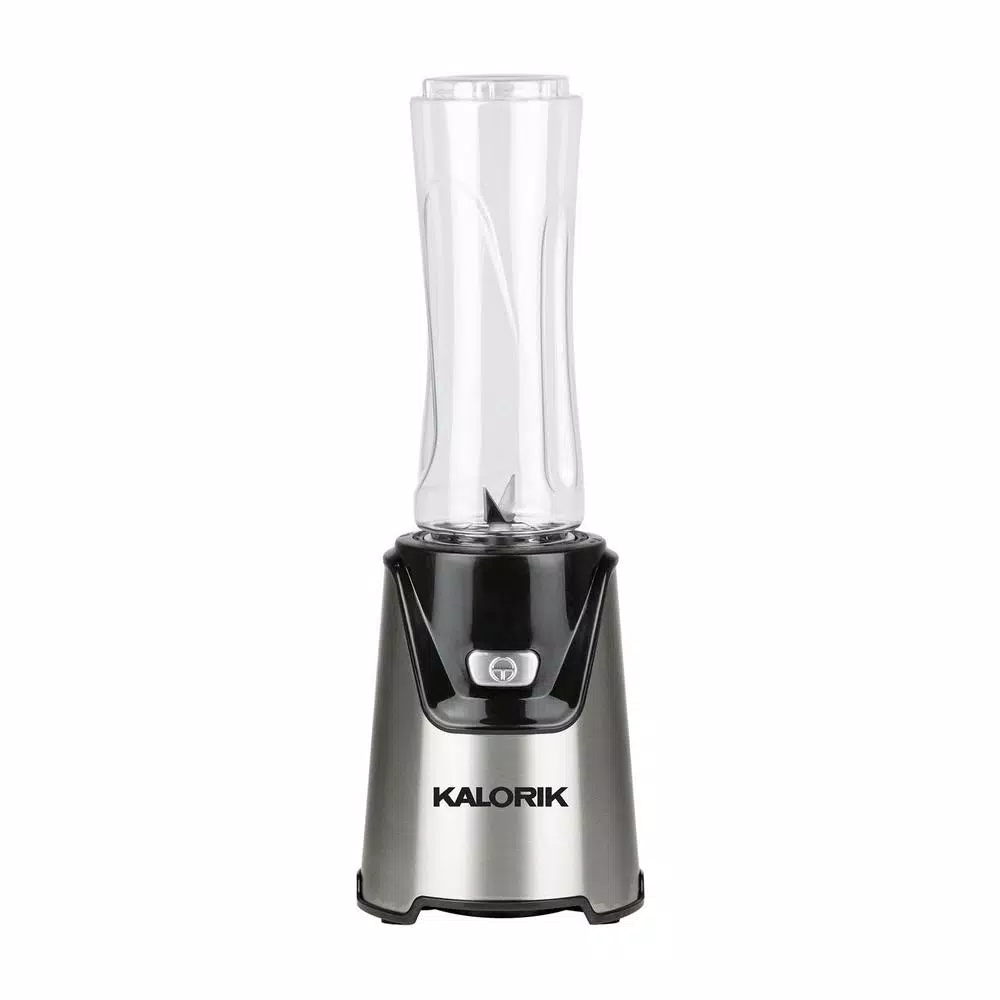 Kalorik Personal Blender, 400-Watt Single Speed Stainless Steel Blender with 2 Tritan 20 oz. Bottles