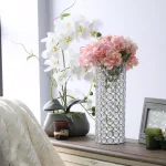 Elegant Designs 11.25 in. Chrome and K5 Crystal Cylinder Decorative Table Vase thumbnail 1