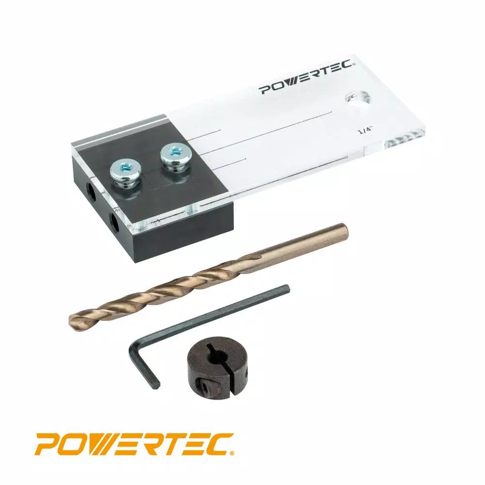 POWERTEC Ultimate Doweling Jig Kit with Cobalt Drill Bits and Hardshell Case