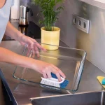 Unger 5 in. Plastic Cookware and Bakeware Cleaning Brush with V-Shaped Bristles and Scraper thumbnail 2