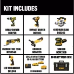 DEWALT 20V MAX Cordless 7-Tool Combo Kit with ToughSystem Case, (1) 4.0 Ah & (2) 2.0 Ah Batteries thumbnail 2
