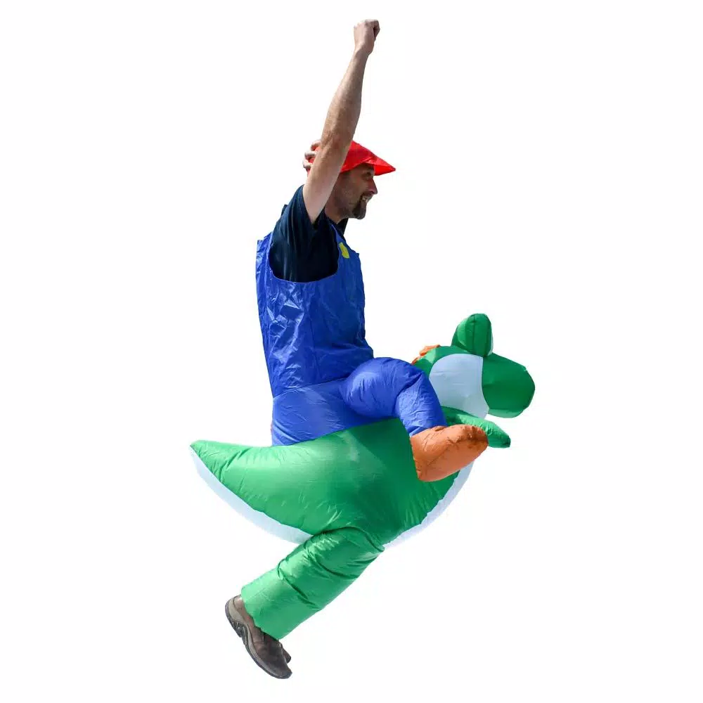 ALEKO's Inflatable Mario Riding Yoshi Adult Halloween Costume - Unisex One Size