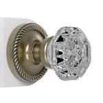 Nostalgic Warehouse Waldorf Crystal Passage Knob, Antique Brass, 2-3/8 in. Backset thumbnail 4
