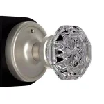 Unbranded Nostalgic Warehouse Waldorf Crystal Privacy Door Knob, Satin Nickel, 2-3/8 in. Backset thumbnail 4