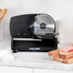 Unbranded Kalorik 200W Professional Food Slicer with 7.5 in. Stainless Steel Serrated Blade, Black thumbnail 7