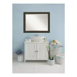 Amanti Art Milano 46.5 in. W x 36.5 in. H Rectangular Beveled Edge Bathroom Vanity Mirror, Dark Bronze thumbnail 1
