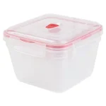 Unbranded 10-Piece Locking Square Plastic Food Storage Container Set with Steam-Vented Lids, Red thumbnail 5