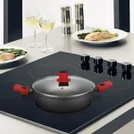 AMERCOOK 10 in. Round 4.5L Nonstick Aluminum Casserole Pan with Glass Lid and Detachable Handles thumbnail 3