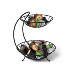 Spectrum Yumi 2-Tier Steel Arched Fruit Bowl & Countertop Server, Black thumbnail 7