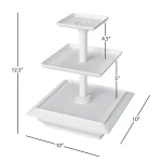 Chef Buddy 3-Tier Collapsible Dessert Stand, Square White Serving Tray Set with Self-Storing Base thumbnail 3
