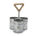 MIND READER 3-Section Silver Metal Utensil Caddy & Silverware Organizer thumbnail 1