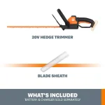 Worx 20V Power Share 22 in. Cordless Hedge Trimmer, 3/4 in. Cutting Capacity (Tool Only) thumbnail 2