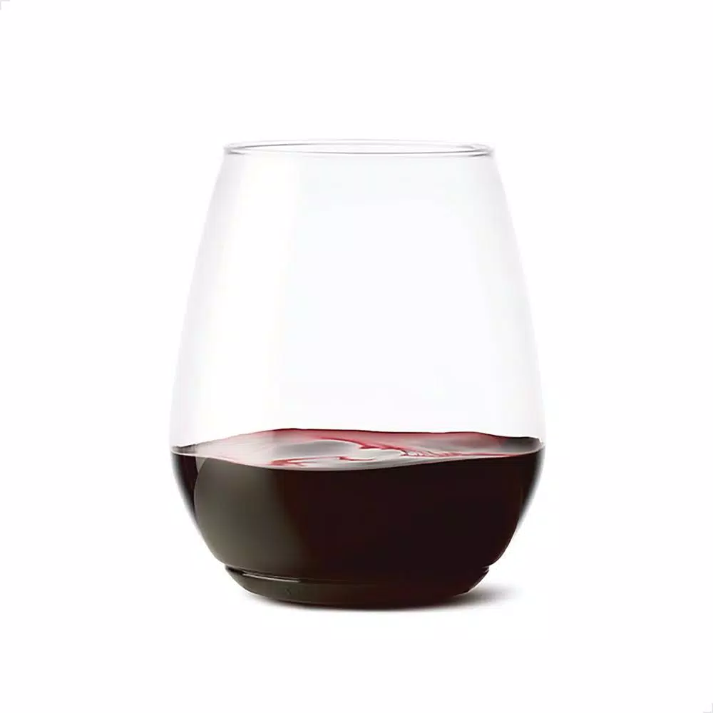 TOSSWARE Unbreakable 18 oz. Stemless Plastic Wine Tumblers, Clear, Set of 252