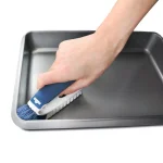 Unger 5 in. Plastic Cookware and Bakeware Cleaning Brush with V-Shaped Bristles and Scraper thumbnail 3