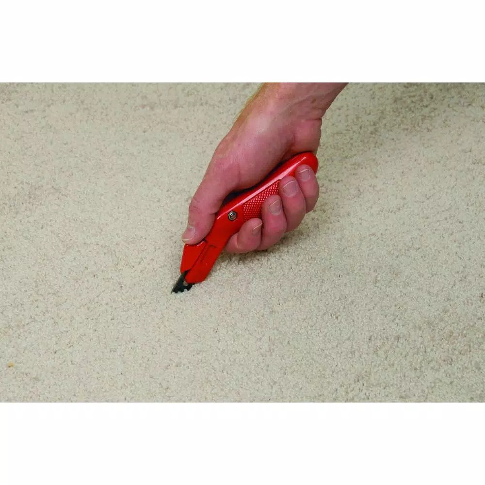 ROBERTS Professional Carpet Knife with Push Button and Built-in Blade Storage