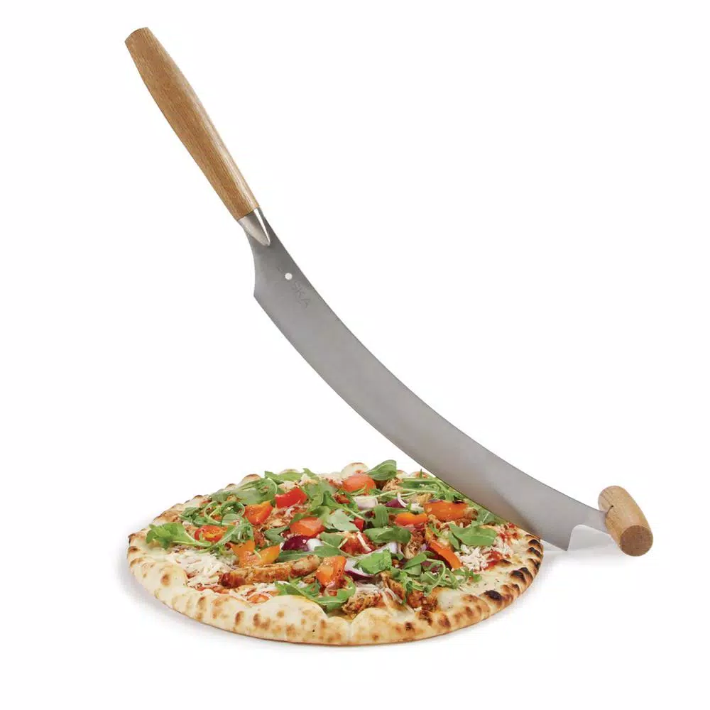 Boska 2-Handle Dutch Cheese and Pizza Knife with Natural Oak Handles