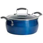 Epicurious 5 Qt. Hard-Anodized Aluminum Nonstick Chili Pot with Glass Lid, Blue thumbnail 1