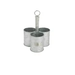 Mind Reader 3-Section Galvanized Metal Utensil Caddy & Silverware Organizer thumbnail 1