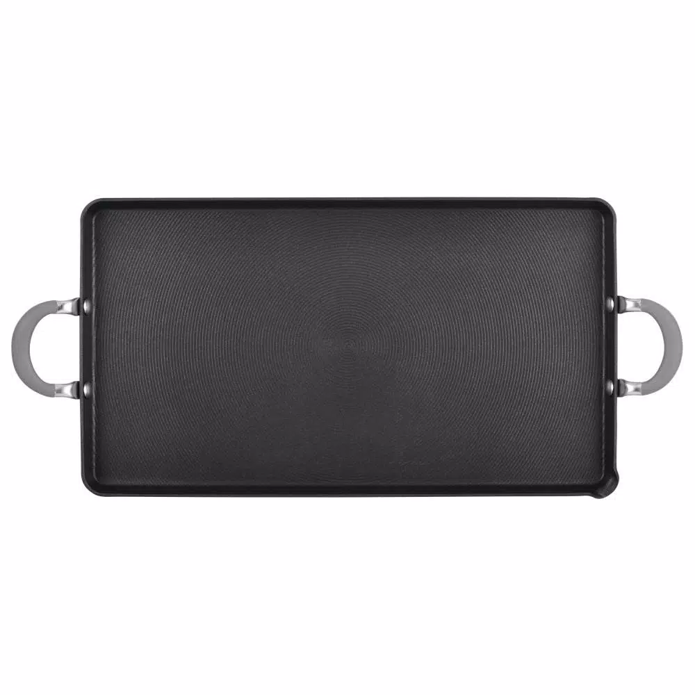 Circulon Elementum Hard-Anodized Nonstick Double Burner Griddle, 10 x 18-Inch, Oyster Gray