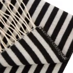 Glitzhome 60 x 50 in. Woven Cotton Geometric Jacquard Throw Blanket, Black and White thumbnail 2
