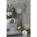 LITTON LANE Clear Acrylic and Aluminum Tall Inverted Bell Candle Holder thumbnail 1