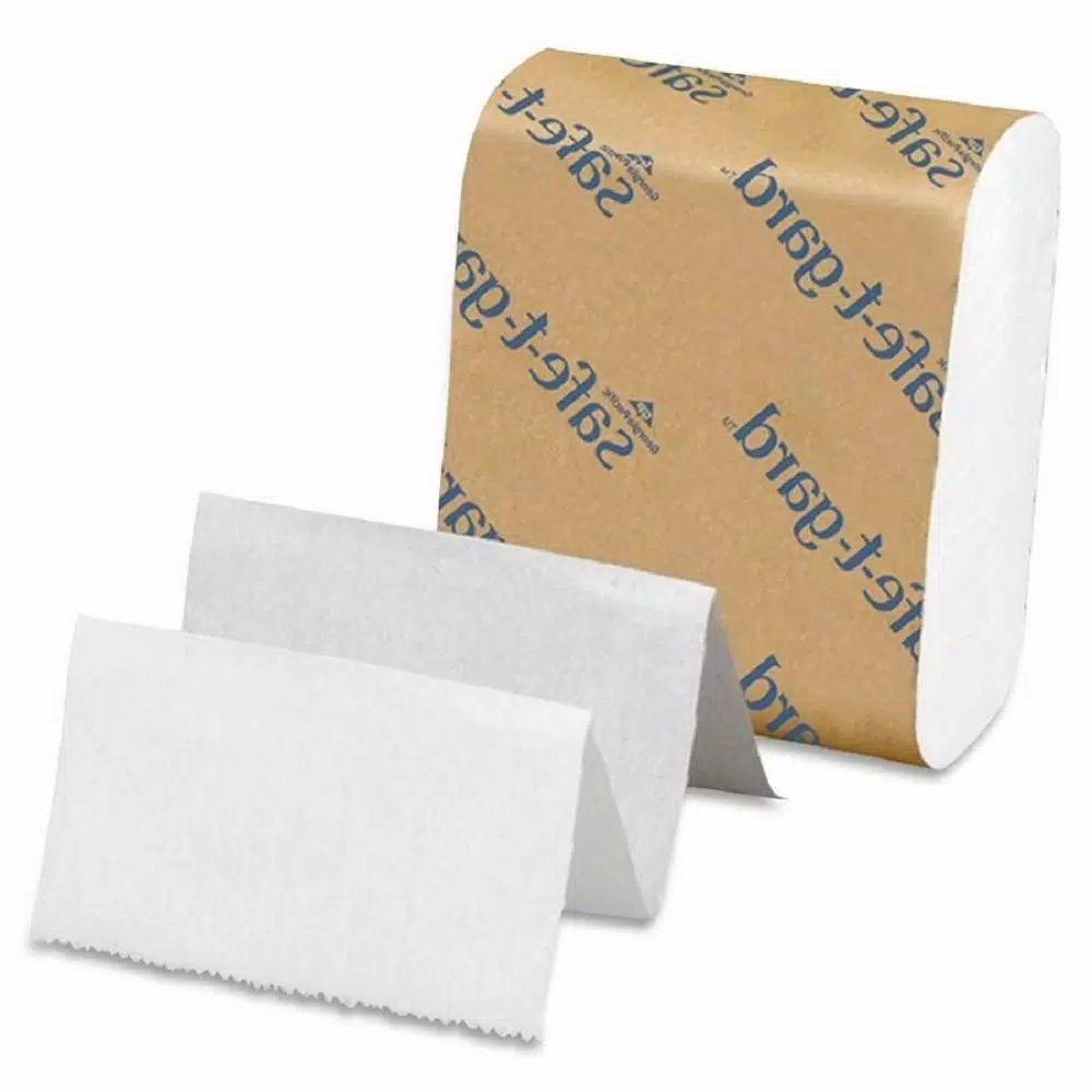 Georgia-Pacific Safe-T-Gard White Interfolded Door Tissue, 4 x 10 in., 8000 Sheets