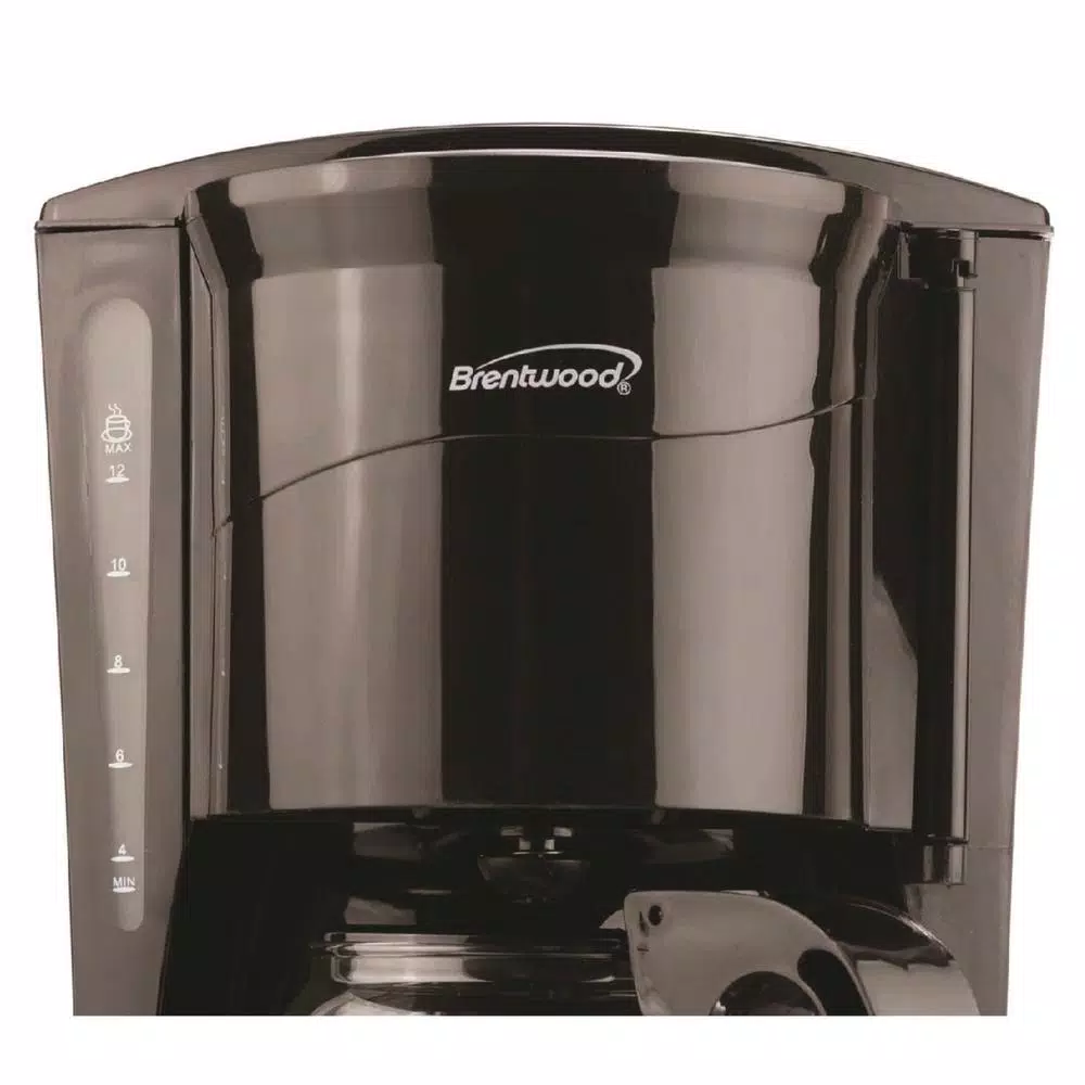 Brentwood 12-Cup Programmable Drip Coffee Maker with Permanent Filter - Black